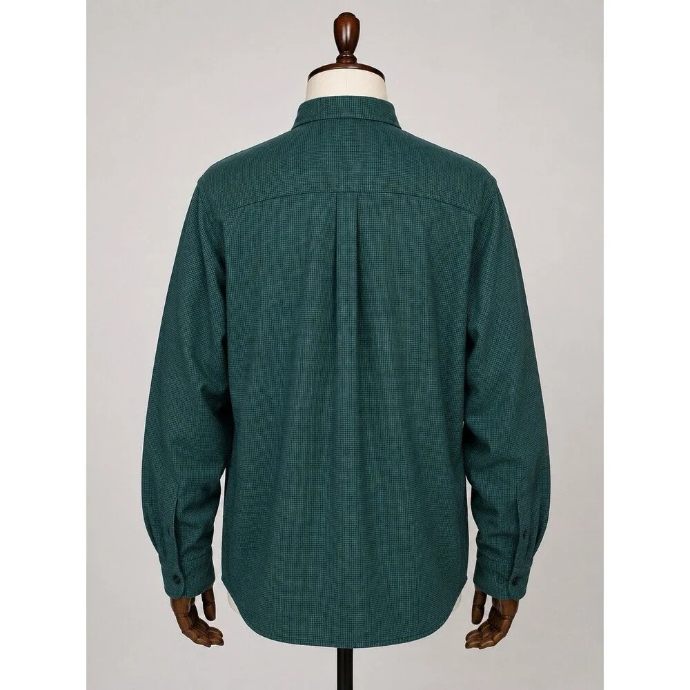 NWT LL Bean Wicked Good Flannel Shirt XL Tall Green Houndstooth Traditional Fit - Picture 2 of 10